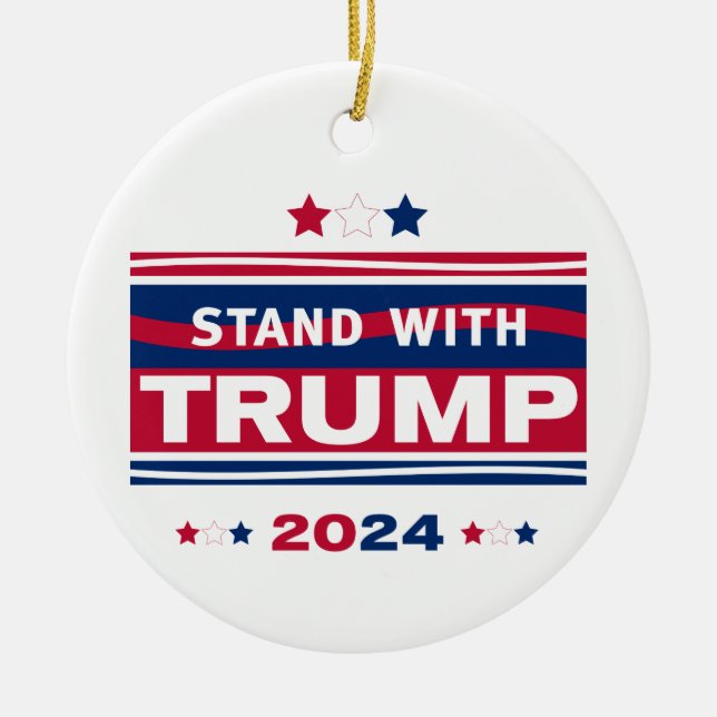 Stand mit Trump~2024~MAGA Keramik Ornament (Vorne)