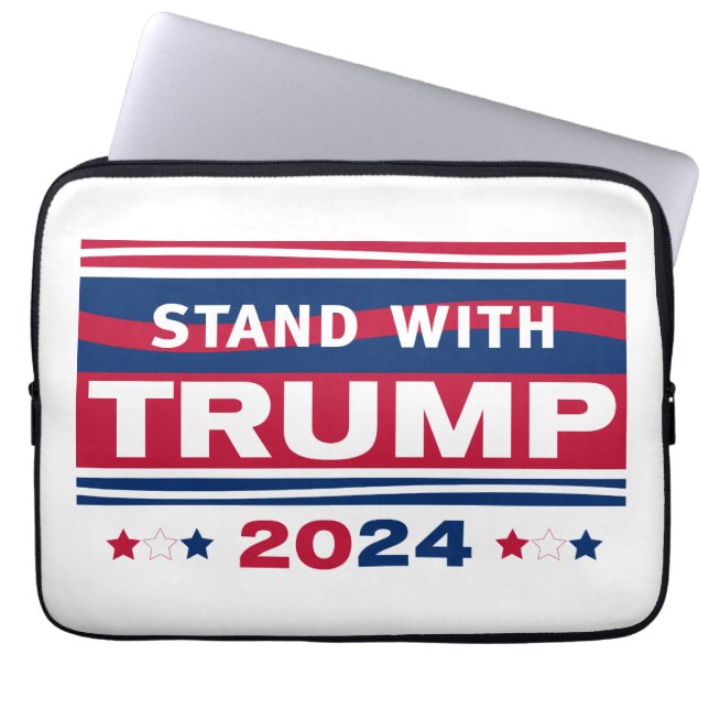 Stand mit Trump~2024~MAGA Laptopschutzhülle (Vorderseite)