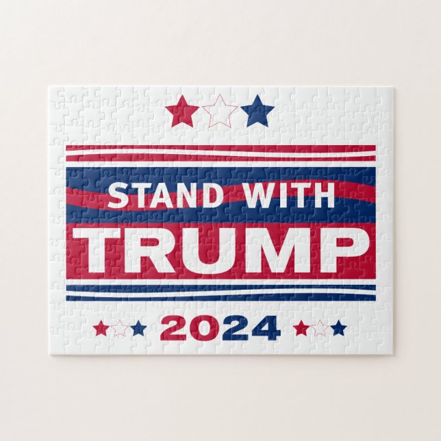 Stand mit Trump~2024~MAGA Puzzle (Horizontal)