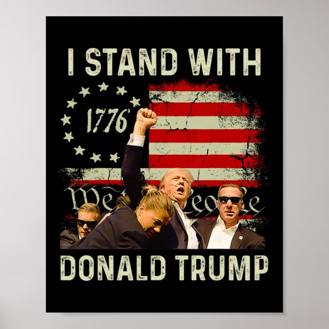 Stand mit Trump lustiger Trump 2024 Poster (Vorne)