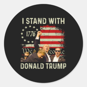 Stand mit Trump lustiger Trump 2024 Runder Aufkleber