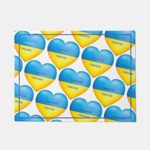 Stand mit Ukraine Blue Yellow Fußmatte
