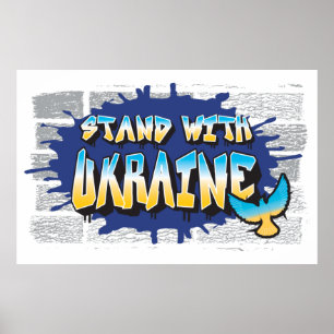 STAND MIT UKRAINE Car Truck Loyalty Support-Zeiche Poster