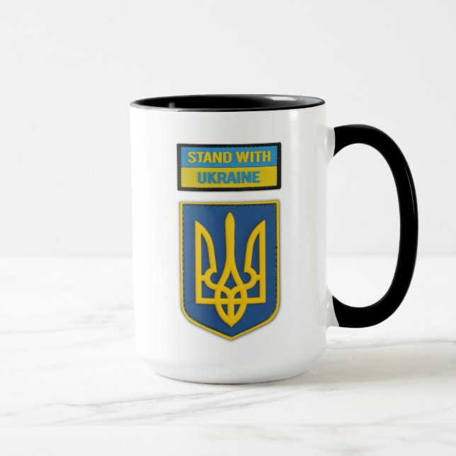 Stand mit Ukraine Patch Kaffee Tassen Cup (Rechts)