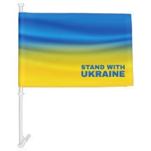Stand mit ukrainischer Kfz-Flagge