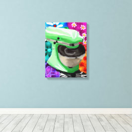 Stand Mixer Funky Abstrakt Art Green Pink Leinwanddruck