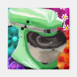 Stand Mixer Funky Abstrakt Art Green Pink Magnet