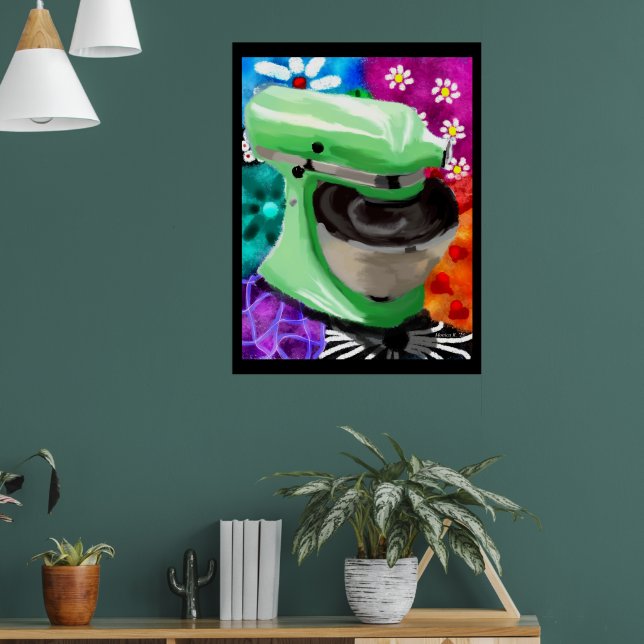 Stand Mixer Funky Abstrakt Art Green Pink Poster (Wohnzimmer 1)