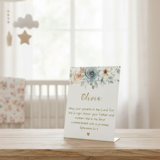 Stand Plaque with Bible Verse Ephesians 6:1-3  Sockelschild (Von Creator hochgeladen)