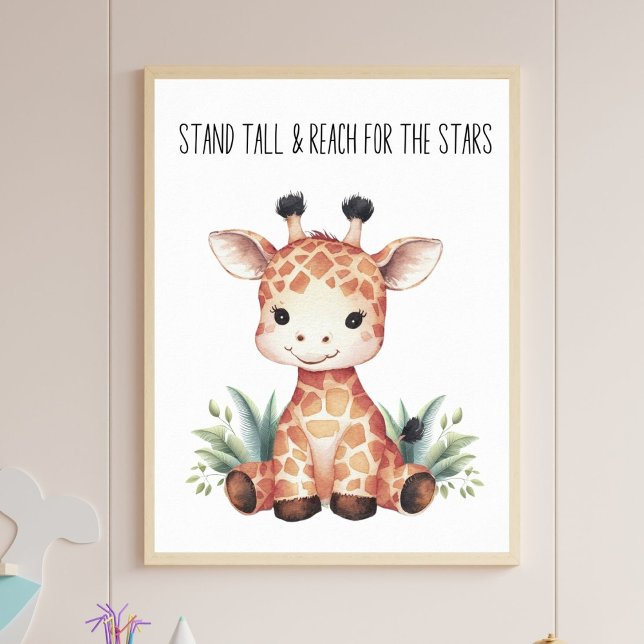 Stand Tall - Baby Giraffe Safari Kinderzimmer Art Poster (Von Creator hochgeladen)