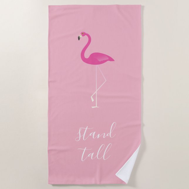 Stand Tall Flamingo Beach Handtuch (Vorderseite)
