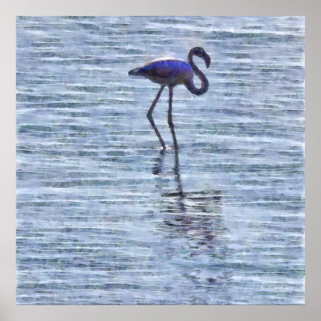 Stand Tall Flamingo Watercolor Poster (Vorne)