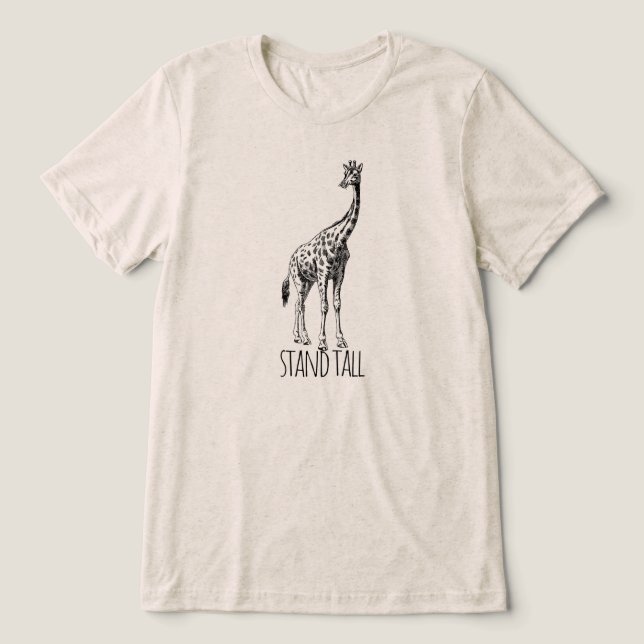 Stand Tall Graceful Giraffe Tri-Blend Shirt (Design Vorderseite)