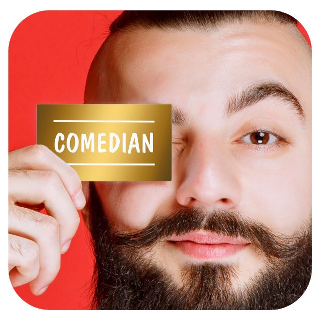 Stand up Comedian QR Golden Visitenkarte (Comedian Golden Business Cards)