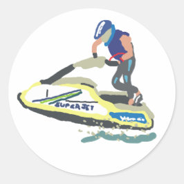 Stand up Jet Ski Superjet Runder Aufkleber