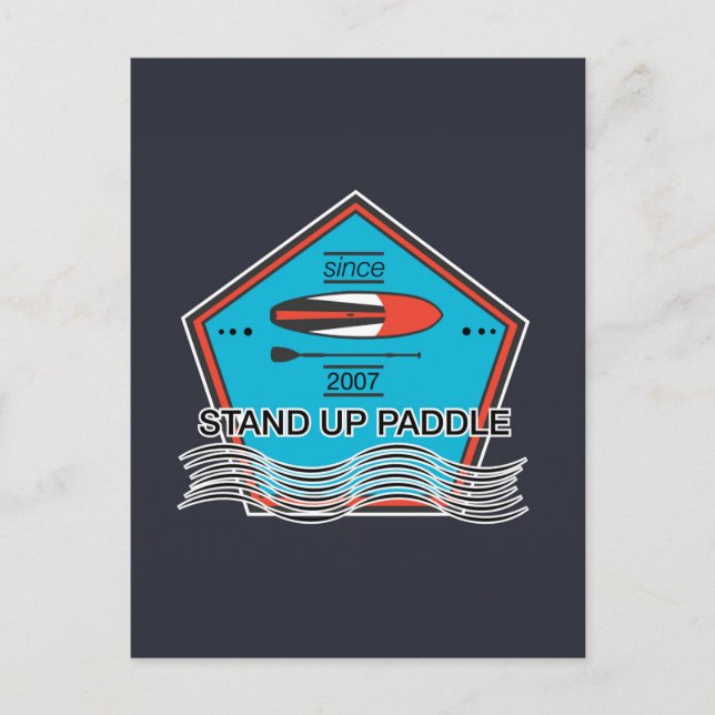 Stand Up Paddle Poster Postkarte (Vorderseite)