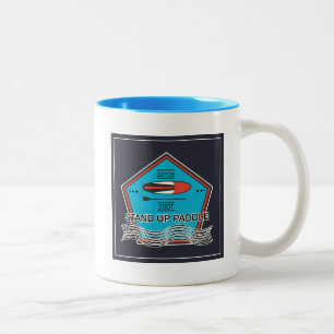Stand Up Paddle Poster Zweifarbige Tasse