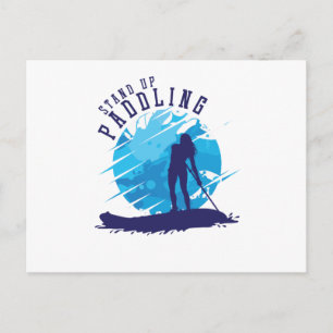 Stand up Paddling Sonnenuntergang Postkarte