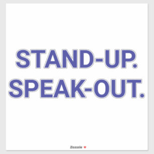 STAND-UP SPEAK-OUT Hankamer Artjunkhaus Frieden Li Aufkleber