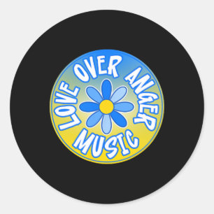 Stand With Ukraine Liebe Über Wut Musik 3 Runder Aufkleber