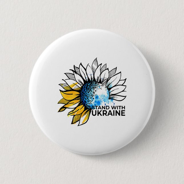 Stand With Ukraine Sonnenblume - Ukraine Starke Bl Button (Vorderseite)