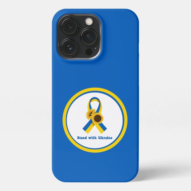 Stand With Ukraine Support Ribbon iPhone Hülle (Rückseite)