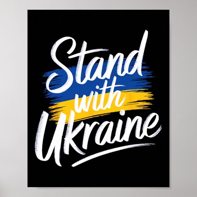 Stand With Ukraine Support Solidarity Peace Ukrain Poster (Vorne)