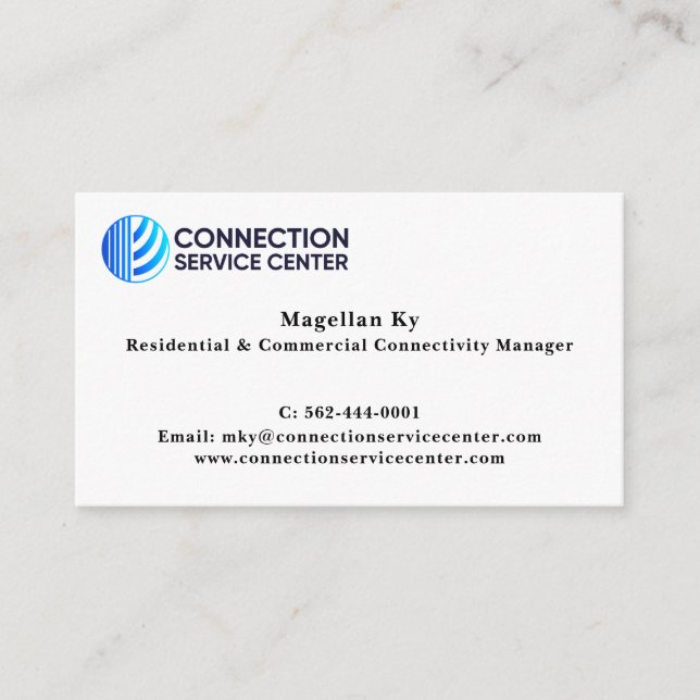 Standard, 3,5 Zoll x 2,0" Visitenkarte Begleitkarte (Vorderseite)