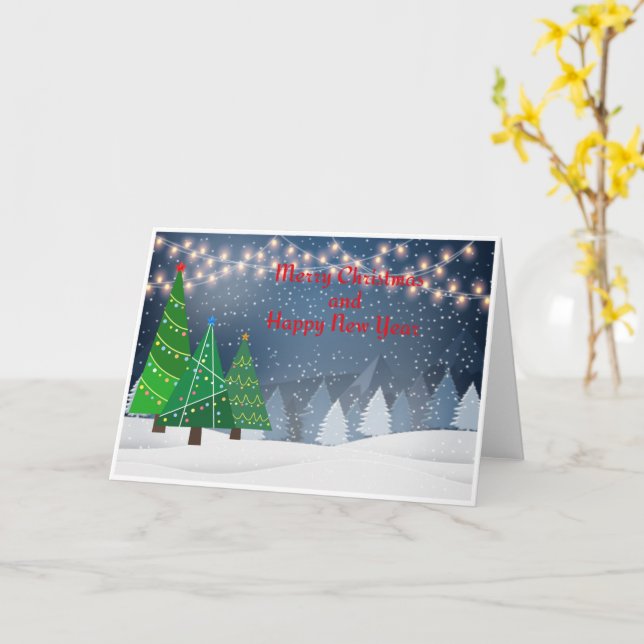 Standard, 5" x 7" Folded Christmas Card Karte (Gelbe Blume)