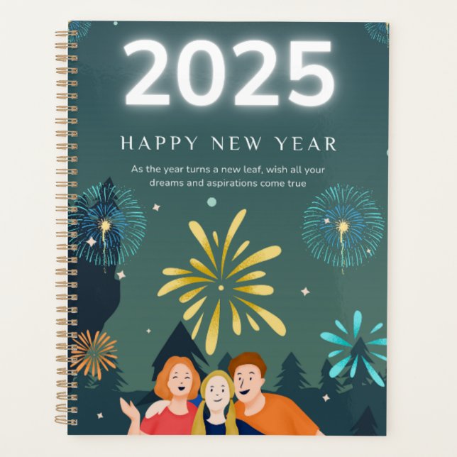 Standard (8,5" x 11"), Hardcover, Black Spiral Pl Planer (Vorderseite)