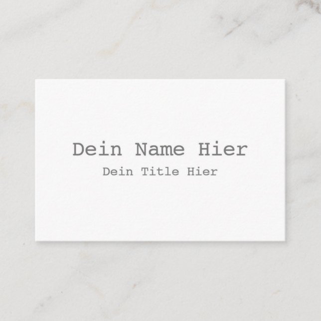 Standard, 8,5 x 5,5 cm Visitenkarte (Vorderseite)