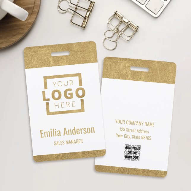Standard-Barcode-Mitarbeiter-Gold für kundenspezif Ausweis (Von Creator hochgeladen)