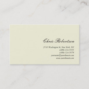 Standard Beige Calligraphy Script Business Card Visitenkarte