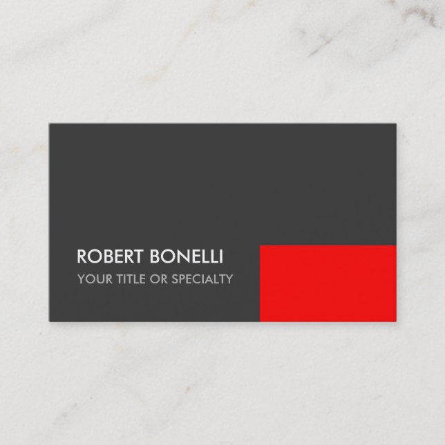 Standard Business Card Graue rote Elegante Standar Visitenkarte (Vorderseite)