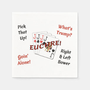 Standard Cocktail Papier Napkins - Euchre! Serviette
