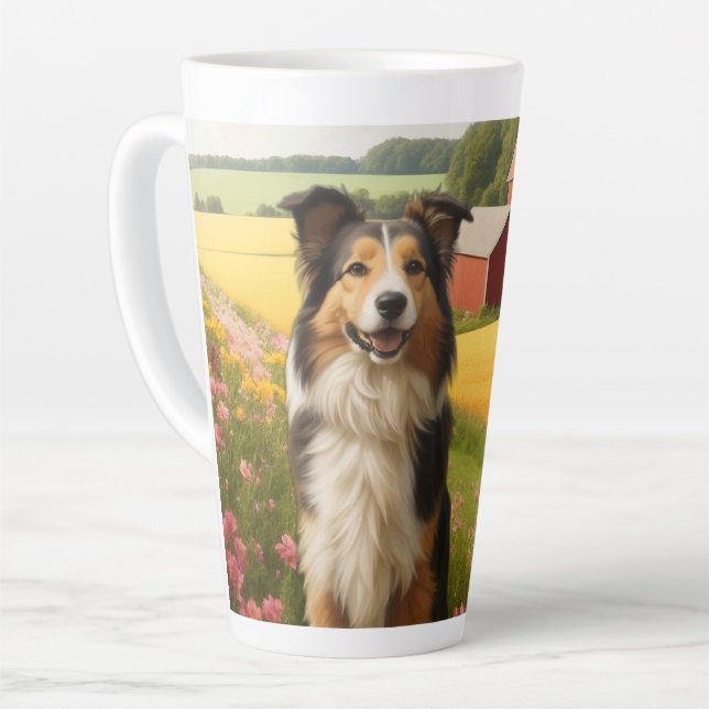 Standard-Collie in der Landwirtschaft Milchtasse (Linke Ecke)