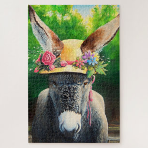 Standard Donkey/Burro in Rose/daisy Blume, die Puzzle
