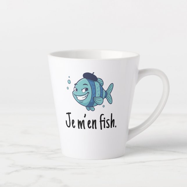 Standard Latte Mug - Je m'en fish Milchtasse (Rechts)