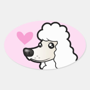 Standard/Miniatur/Spielzeug Poodle-Liebe (Welpensc Ovaler Aufkleber