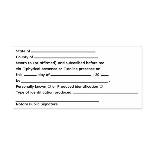 Standard Notary Jurat Permastempel (Design)