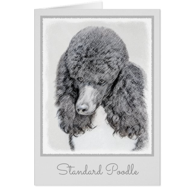 Standard Poodle Black Parti Painting - Dog Art (Vorne)