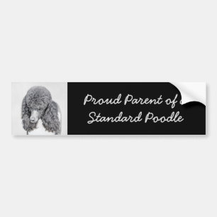 Standard Poodle Black Parti Painting - Dog Art Autoaufkleber