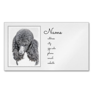 Standard Poodle Black Parti Painting - Dog Art Magnetische Visitenkarte