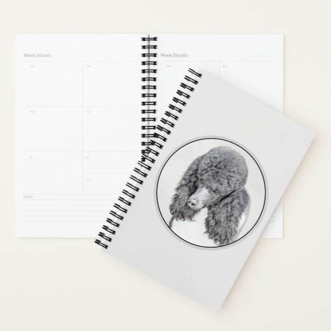 Standard Poodle Black Parti Painting - Dog Art Planer (Anzeige)