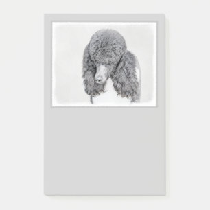 Standard Poodle Black Parti Painting - Dog Art Post-it Klebezettel