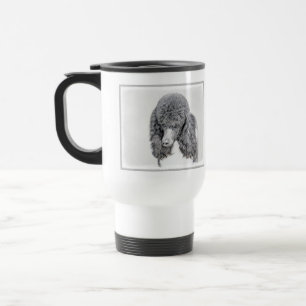Standard Poodle Black Parti Painting - Dog Art Reisebecher