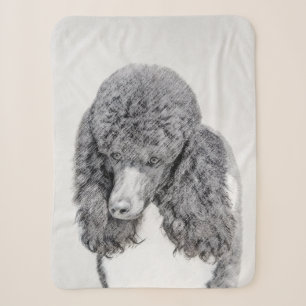 Standard Poodle Black Parti Painting - Dog Art Sherpadecke