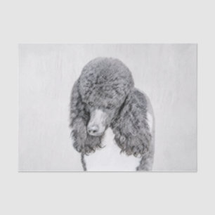 Standard Poodle Black Parti Painting - Hund Art Seidenpapier