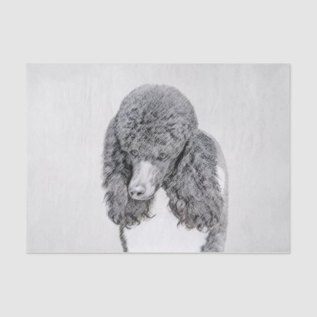 Standard Poodle Black Parti Painting - Hund Art Seidenpapier (Vorderseite)