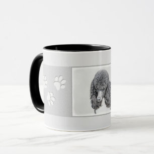 Standard Poodle Black Parti Painting - Hund Art Tasse